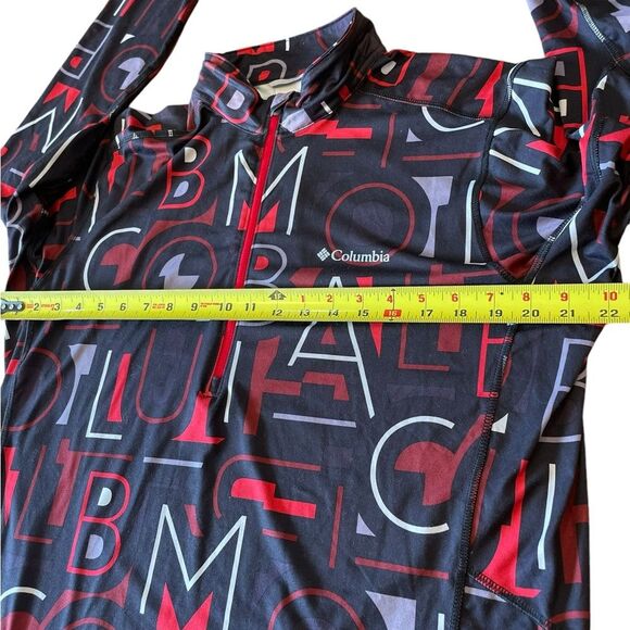 Columbia Winter Power Half Zip Omni Wick Shirt Black Red Mens Size Medium - Picture 8 of 8